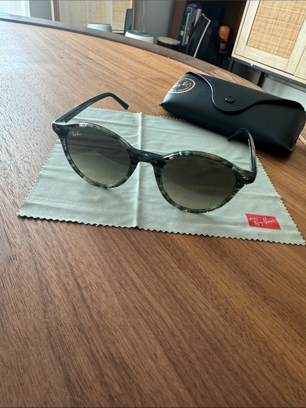 Ray-Ban RB 2230 Bernard Green Tortoiseshell with Gray Gradient Lens